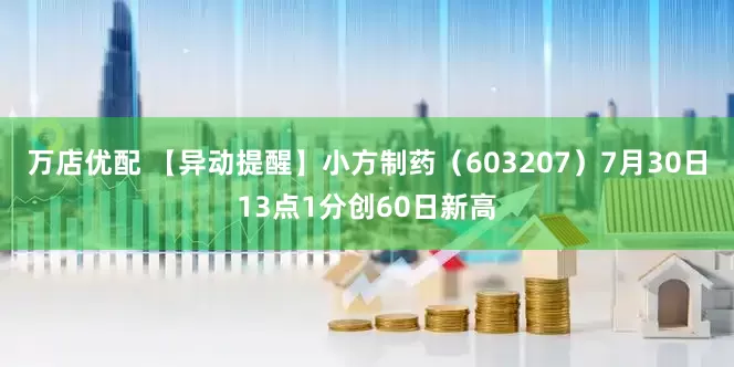 万店优配 【异动提醒】小方制药（603207）7月30日13点1分创60日新高
